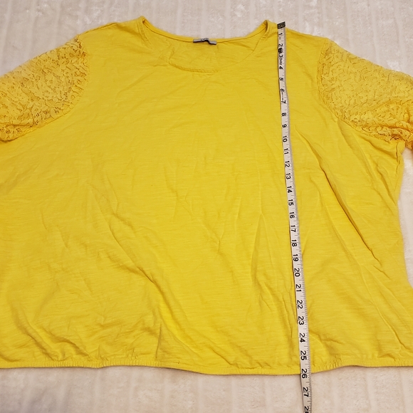 Avon Yellow Lace Sleeve Top - Picture 15 of 16